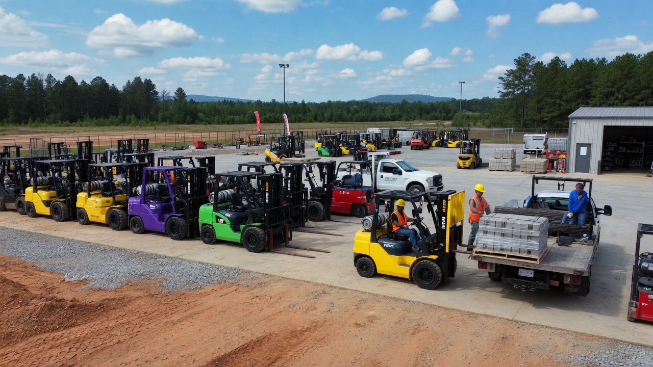 Forklift rental service in Coosa, AL showcasing a range of equipment for various applications